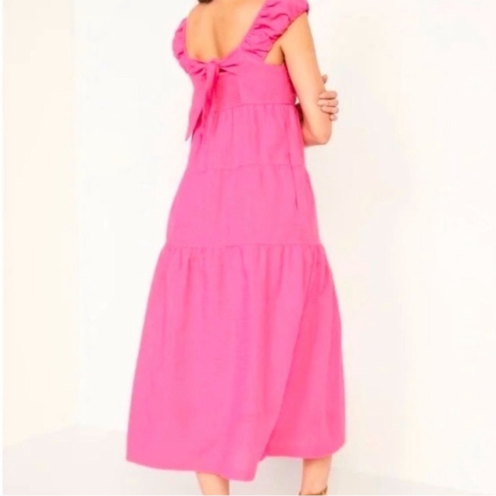Old Navy Pink Cotton Blend Tiered Maxi Dress Size L